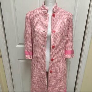 Moda International/Victoria’s Secret | Pink Tweed Duster Jacket | Size 10